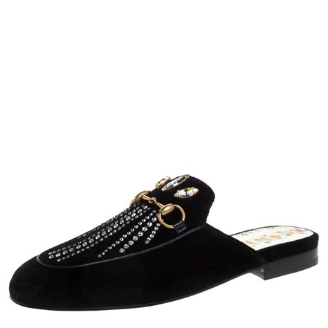gucci black velvet shoes
